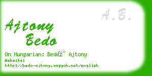 ajtony bedo business card